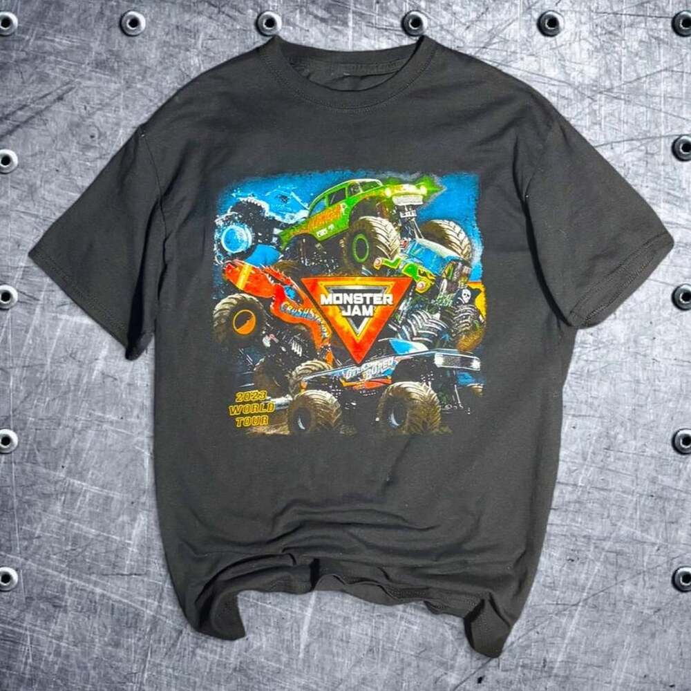Monster Jam 2023 World Tour Graphic T-Shirt Black Size S